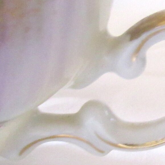 Vintage Japanese Tea Cup and Saucer, Purple with Roses, Gold Trim       I1111 - Picture 8 of 9